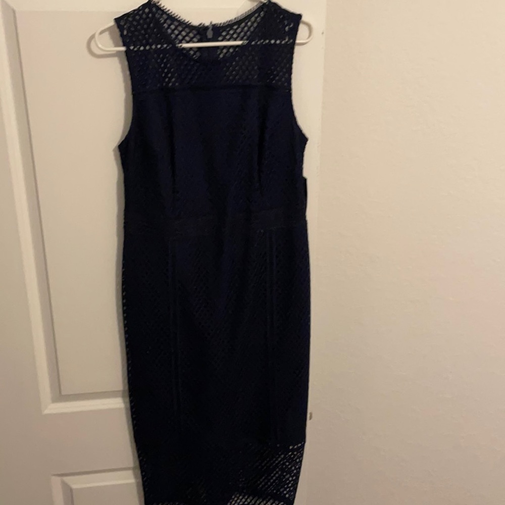 Navy midi dress